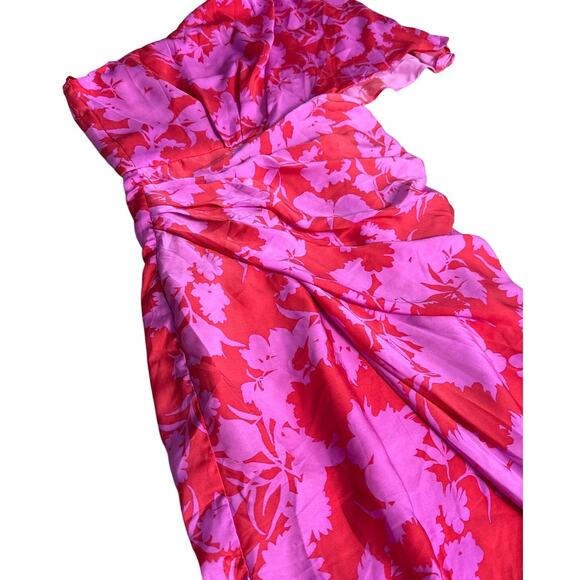 DO+BE Addicted To Love One Shoulder Midi Dress Pink & Magenta Size Small - Picture 5 of 12